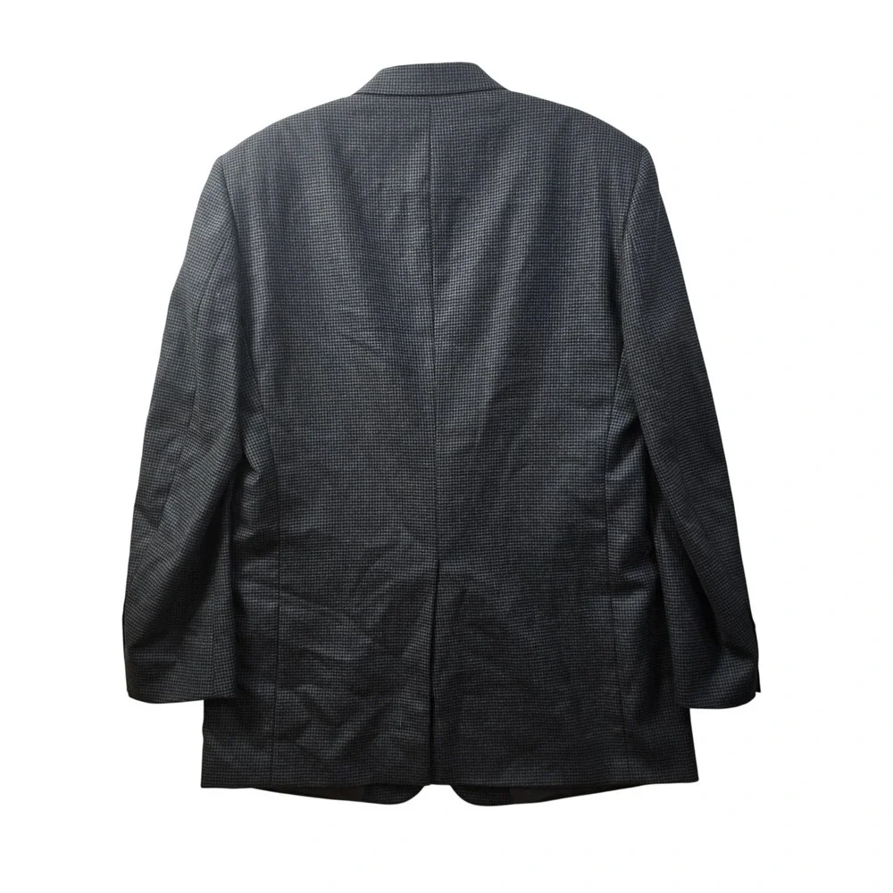 Brooks Brothers Mens 44‎ Long Worsted Wool Grey Houndstooth Blazer Sport Coat